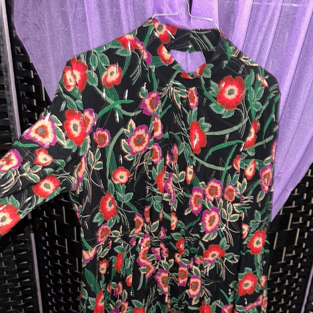 Misa Los Angeles Black Floral Backless Dress
